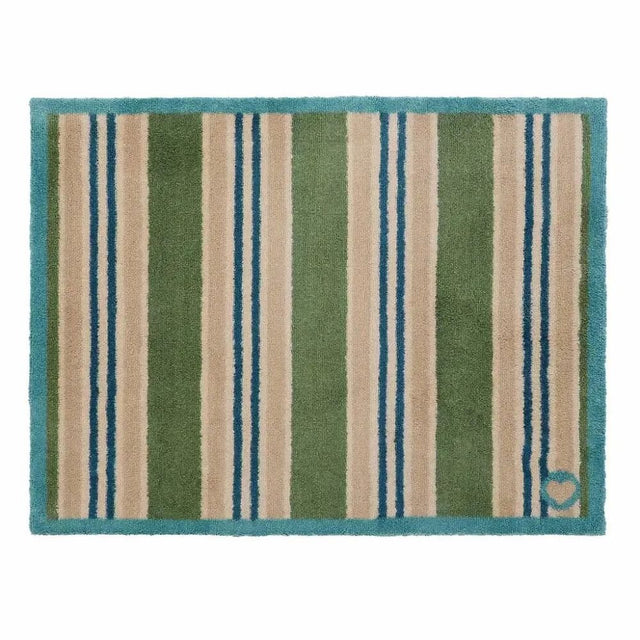 Hug Rug 85cm Timeless Stripe Green Doormat - Old Railway Line Garden Centre