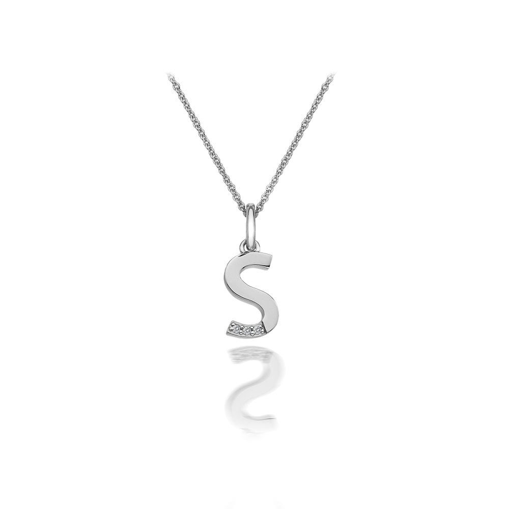 Hot Diamonds 45cm 'S' Micro Letter Necklace - Silver