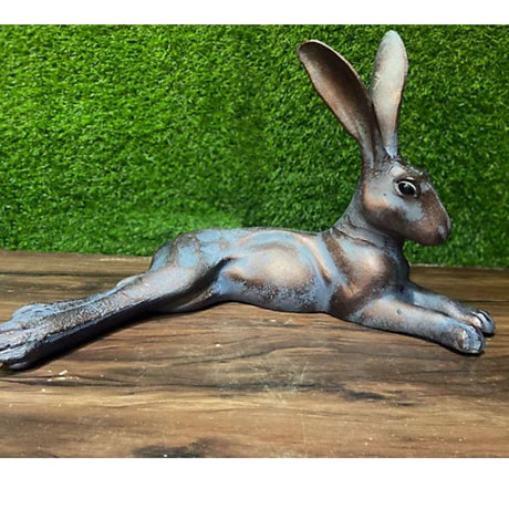 Inspirational Gifting 25cm Laying Hare Garden Ornament - Old Railway Line Garden Centre