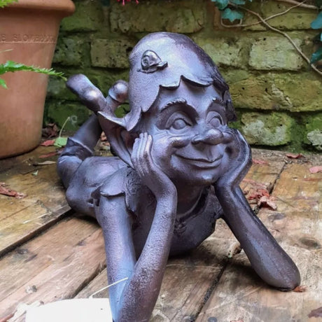 Inspirational Gifting 42cm Laying Pixie Garden Ornament - Old Railway Line Garden Centre