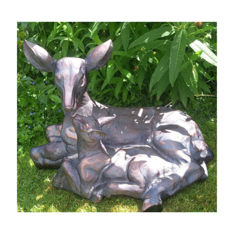 Inspirational Gifting Large Doe and Fawn Garden Ornament - Old Railway Line Garden Centre