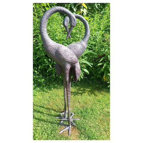 Inspirational Gifting Pair of Love Cranes Garden Ornament - Old Railway Line Garden Centre