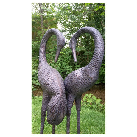Inspirational Gifting Pair of Love Cranes Garden Ornament - Old Railway Line Garden Centre