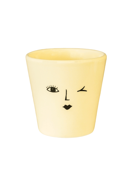 Ivyline 10cm Yellow Cheeky Face Indoor Pot - FPCY10 - Old Railway Line Garden Centre