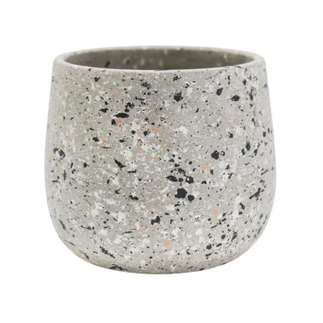 Ivyline 13cm Alfie Terrazzo Stoneware Pot - Grey - Old Railway Line Garden Centre