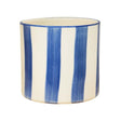 Ivyline 14cm Paros Stripe Glazed Pot - Blue - Old Railway Line Garden Centre