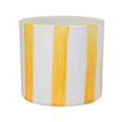 Ivyline 14cm Paros Stripe Glazed Pot - Yellow - Old Railway Line Garden Centre