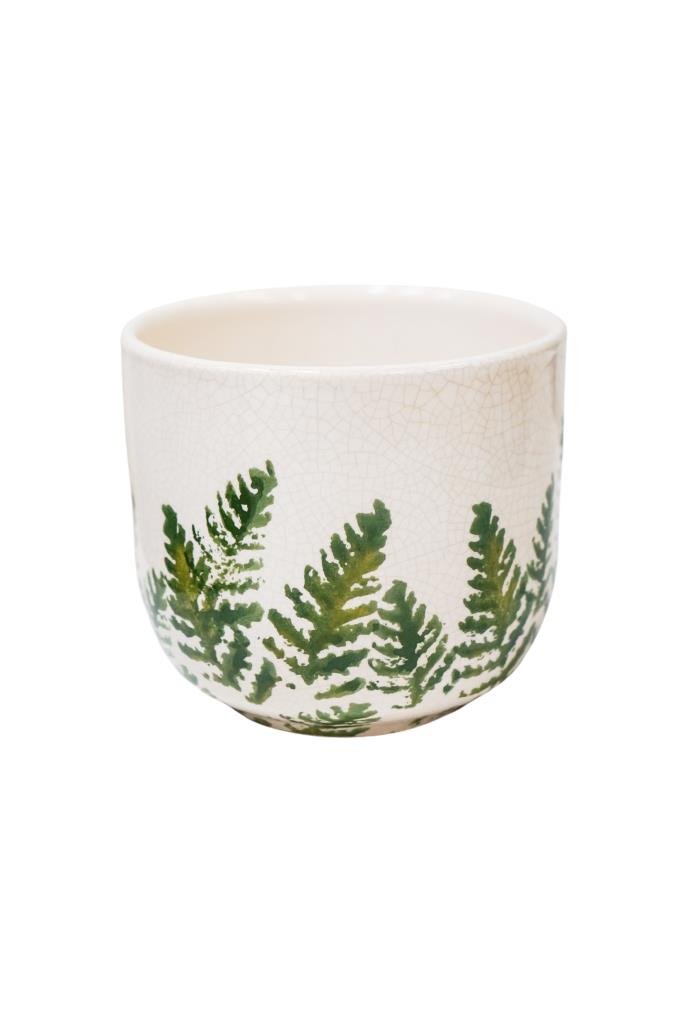 Ivyline 14cm Veneto Printed Fern Planter - VPFP15 - Old Railway Line Garden Centre