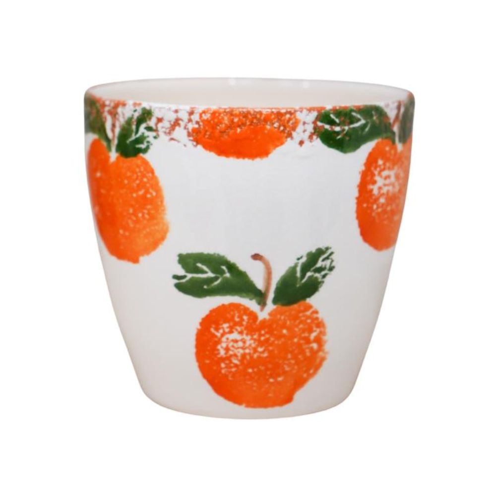 Ivyline 15.5cm Amalfi Rustic Orange Pot - White