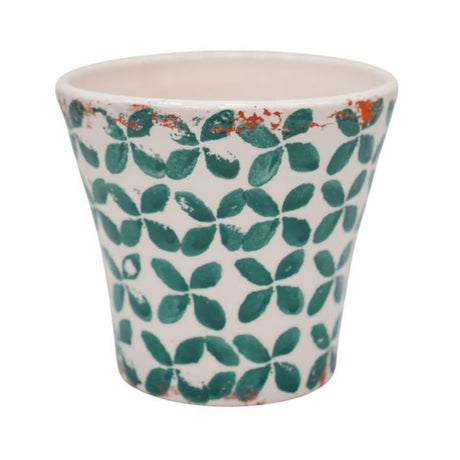 Ivyline 16.5cm Porto Tile Tapered Pot - Green - Old Railway Line Garden Centre