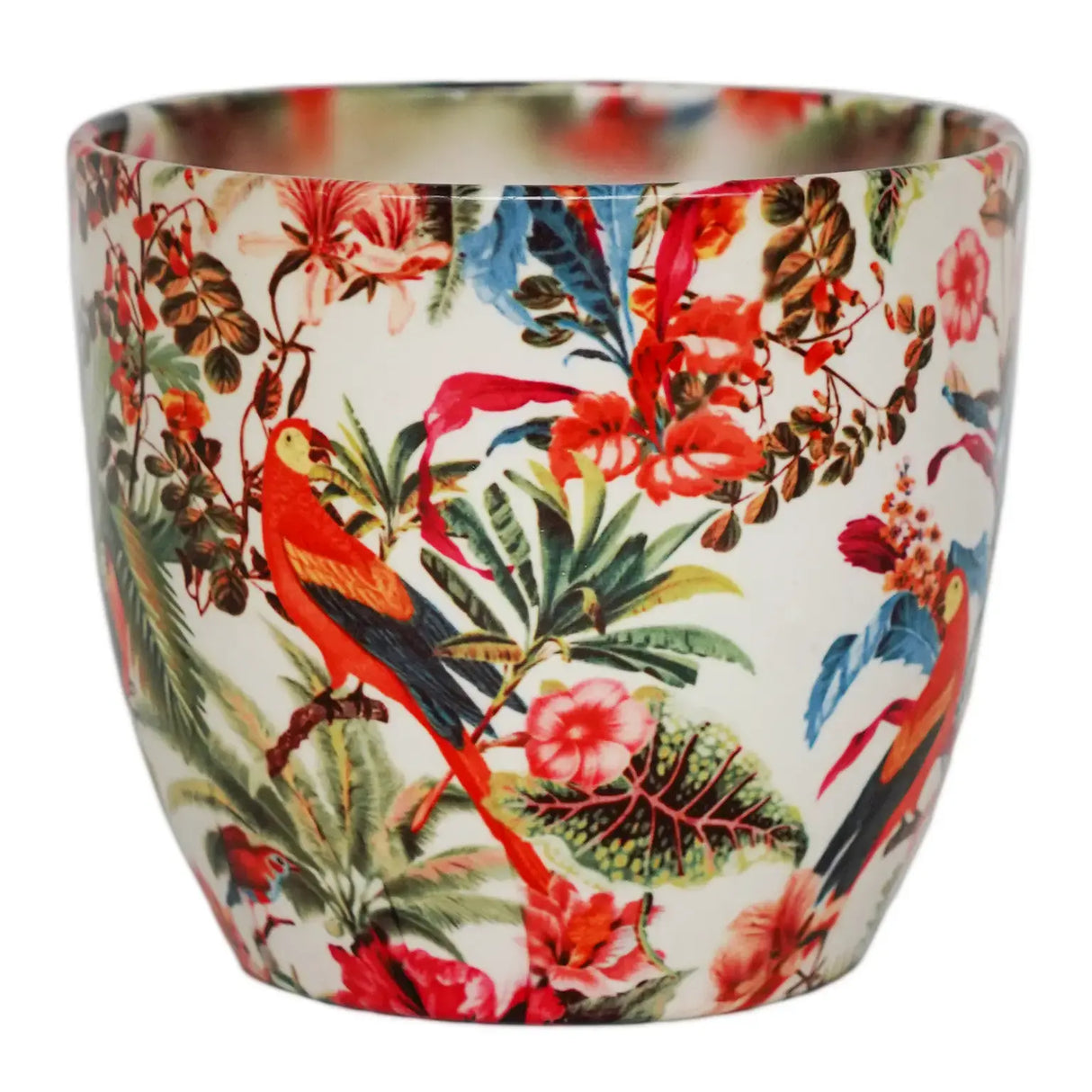 Ivyline 17cm Monza Tropical Parrot Glazed Pot - Multi-Coloured