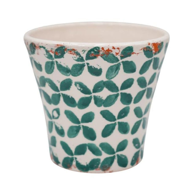 Ivyline 19cm Porto Tile Tapered Pot - Green - Old Railway Line Garden Centre