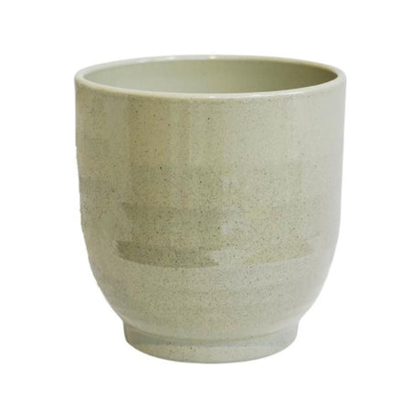 Ivyline 19cm Sofia Granite Glazed Pot - Green - Old Railway Line Garden Centre