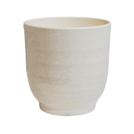 Ivyline 19cm Sofia Granite Glazed Pot - Vanilla - Old Railway Line Garden Centre