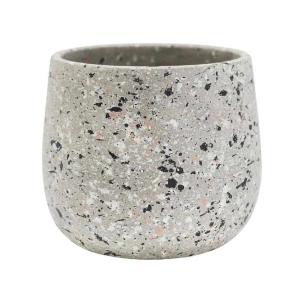 Ivyline 9.5cm Alfie Terrazzo Stoneware Pot - Grey