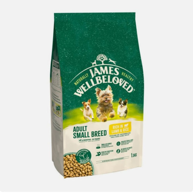 James Wellbeloved 1.5kg Adult Small Breed Lamb & Rice Dog Food - Old Railway Line Garden Centre