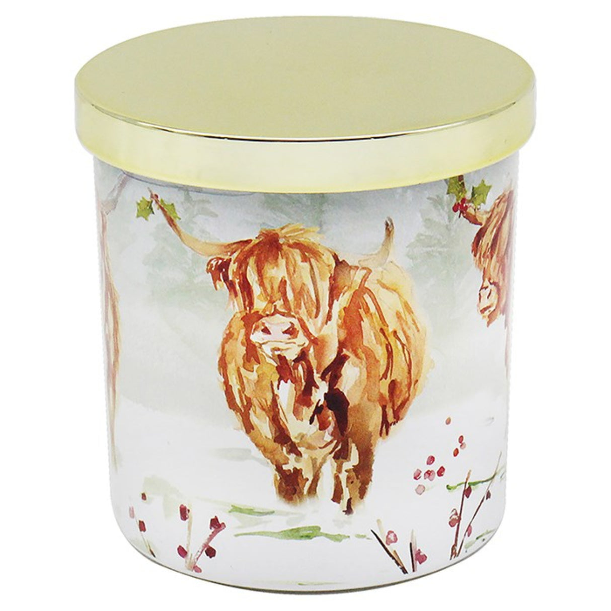 Jennifer 9cm Rose Highland Cow Christmas Candle