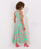Joe Browns 14 Pink/Green Olivia Halterneck Maxi Dress - Old Railway Line Garden Centre