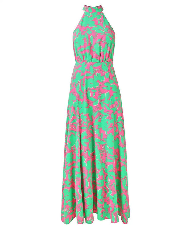 Joe Browns 14 Pink/Green Olivia Halterneck Maxi Dress - Old Railway Line Garden Centre