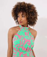 Joe Browns 14 Pink/Green Olivia Halterneck Maxi Dress - Old Railway Line Garden Centre