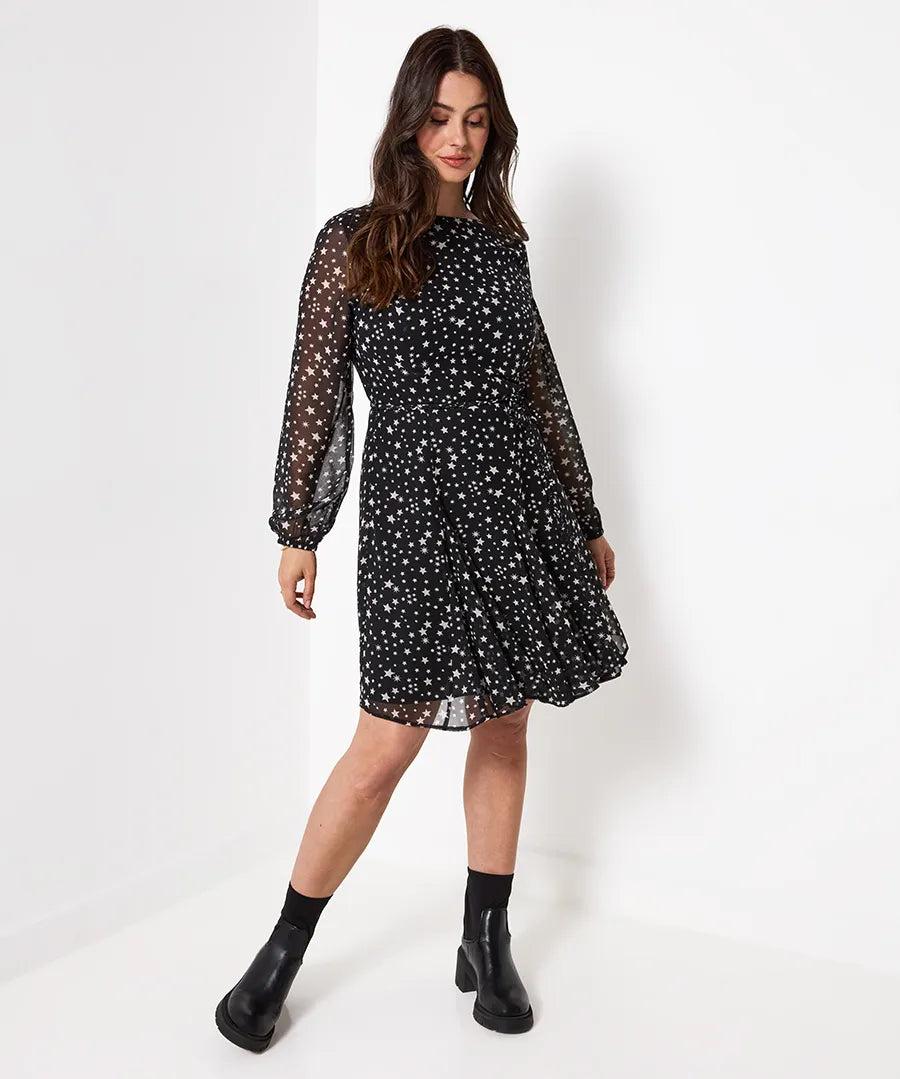 Joe Browns Astrid Flippy Hem Mini Dress - Black