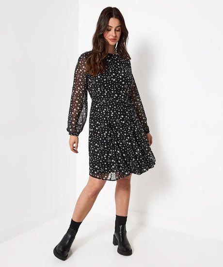 Joe Browns Astrid Flippy Hem Mini Dress - Black