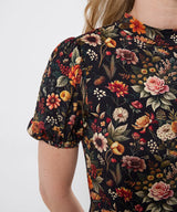 Joe Browns Autumn Florals High Neck Jersey Midi Dress - Black