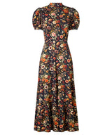 Joe Browns Autumn Florals High Neck Jersey Midi Dress - Black