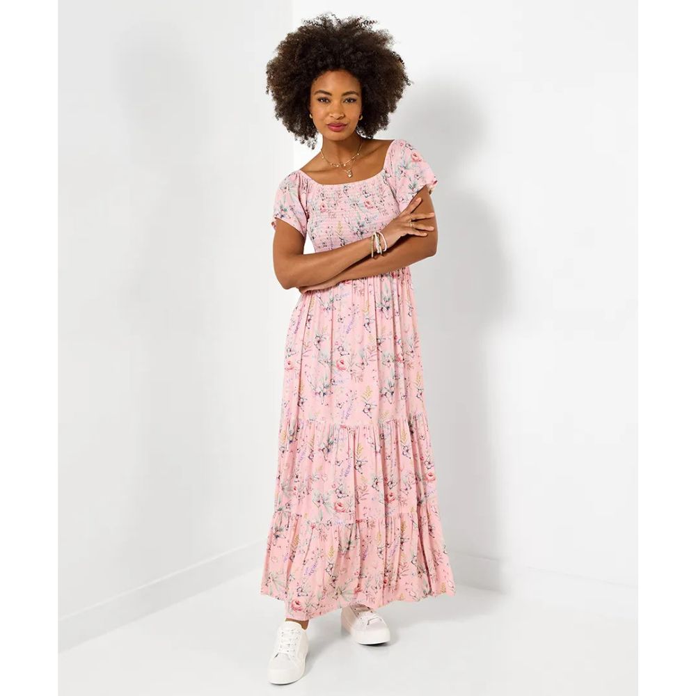 Joe Browns Beautiful Butterfly Print Crinkle Dress - Pink