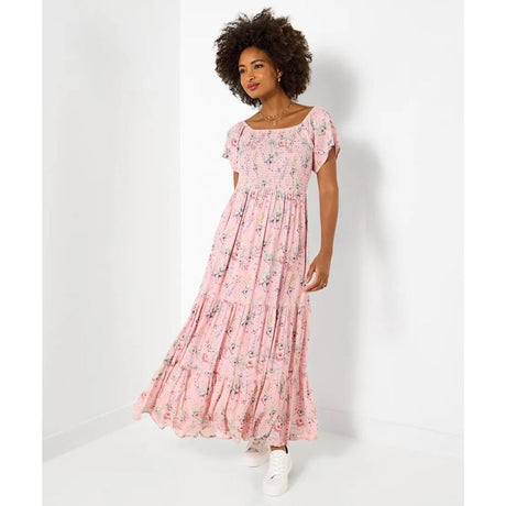 Joe Browns Beautiful Butterfly Print Crinkle Dress - Pink - Old Railway Line Garden Centre