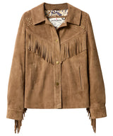 Joe Browns Celeste Star Studded Fringed Suede Jacket - Tan