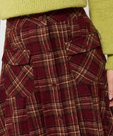 Joe Browns Checked Pleated Pockets Mini Skirt - Red/Multi