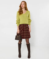 Joe Browns Checked Pleated Pockets Mini Skirt - Red/Multi