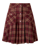 Joe Browns Checked Pleated Pockets Mini Skirt - Red/Multi