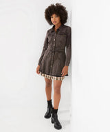 Joe Browns Chrissie Check Layered Denim Mini Dress - Grey