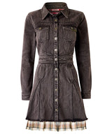 Joe Browns Chrissie Check Layered Denim Mini Dress - Grey