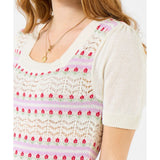 Joe Browns Connie Floral Short Sleeve Jumper - Cream