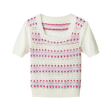 Joe Browns Connie Floral Short Sleeve Jumper - Cream - Old Railway Line Garden Centre