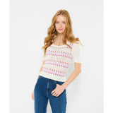 Joe Browns Connie Floral Short Sleeve Jumper - Cream