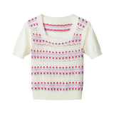 Joe Browns Connie Floral Short Sleeve Jumper - Cream