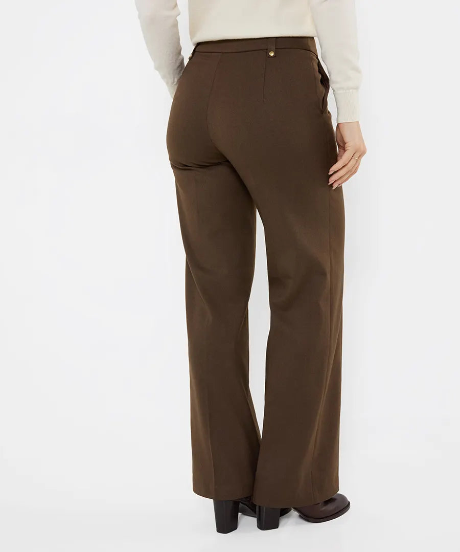 Joe Browns Double Button Wide Leg Trouser - Khaki