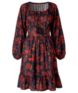 Joe Browns Dramatic Floral Frill Hem Mini Dress - Black
