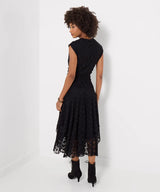 Joe Browns Elegant Lace Cowl Neck Dippy Hem Dress - Black