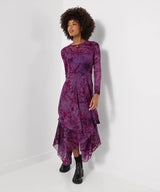 Joe Browns Fabulous Flocked Maxi Dress - Purple