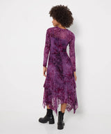 Joe Browns Fabulous Flocked Maxi Dress - Purple