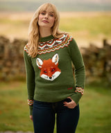 Joe Browns Fantastic Fox Embroidered Jumper - Green