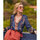Joe Browns Festival Fun Embroidered Blouse - Blue