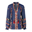 Joe Browns Festival Fun Embroidered Blouse - Blue - Old Railway Line Garden Centre
