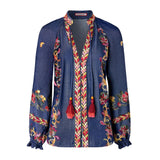 Joe Browns Festival Fun Embroidered Blouse - Blue