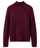Joe Browns Freya Cable Knit High Neck Jumper - Plum